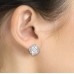 E243S Forever Silver Austrian Crystal Square Step Earrings 106243
